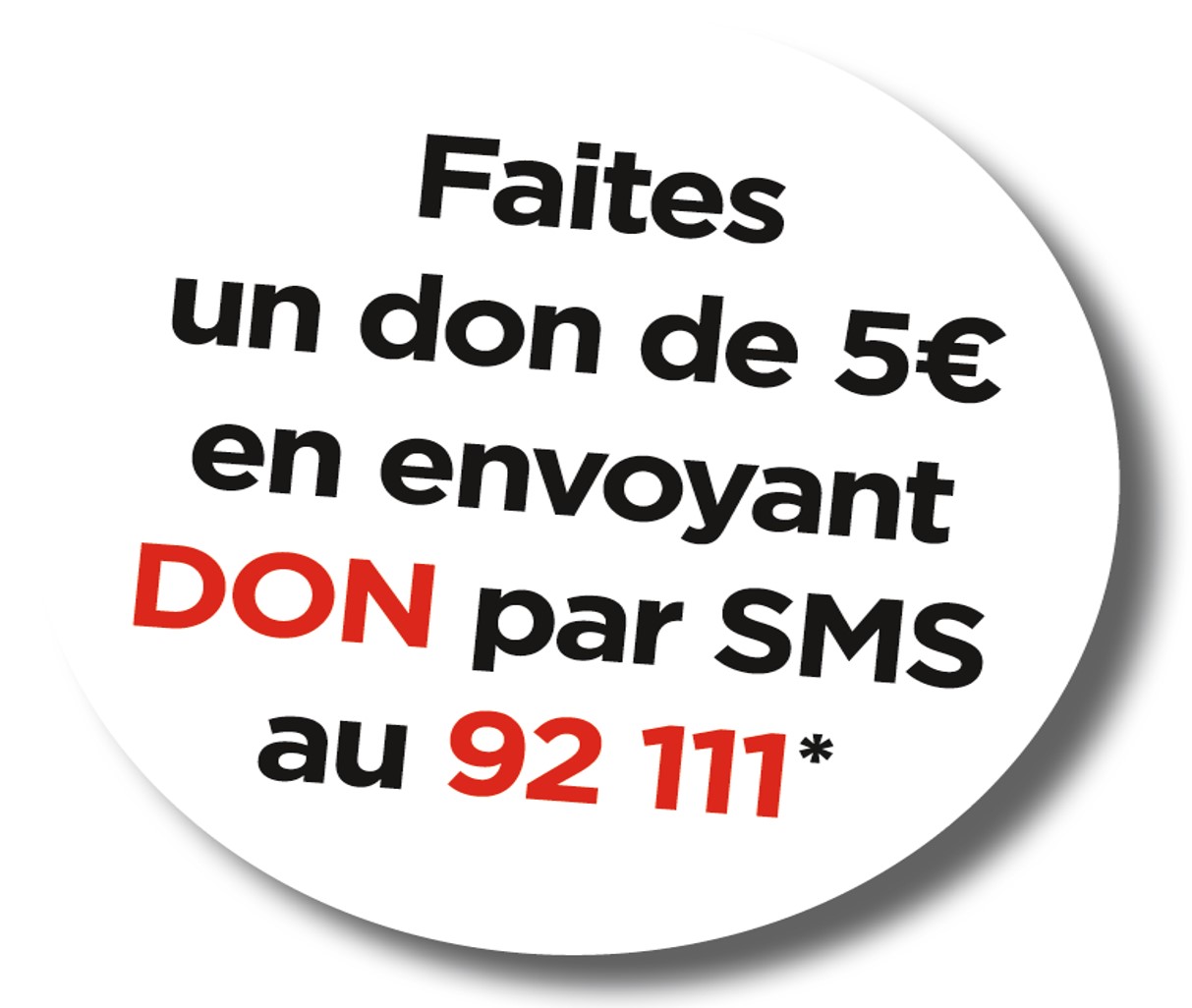Faire un don de 5€ par SMS
