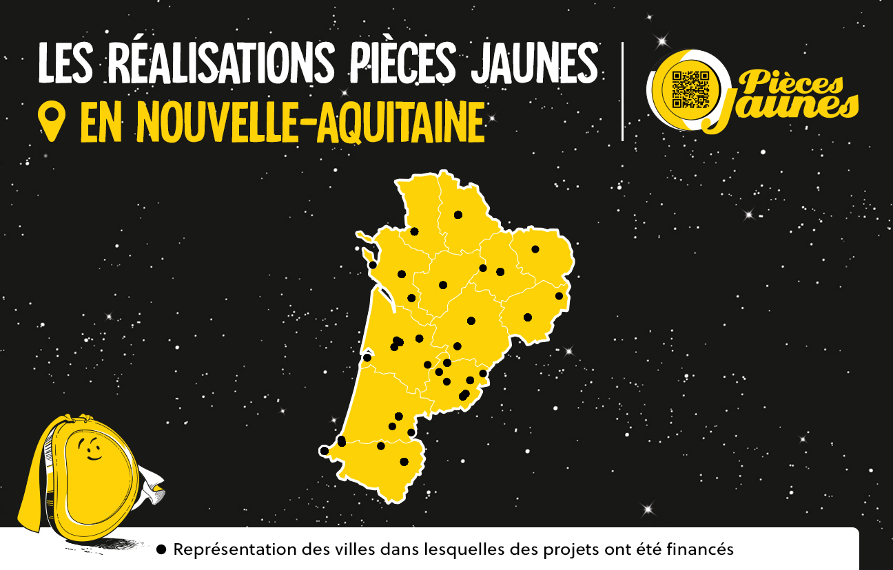Carte projets Pièces Jaunes Nouvelle-Aquitaine